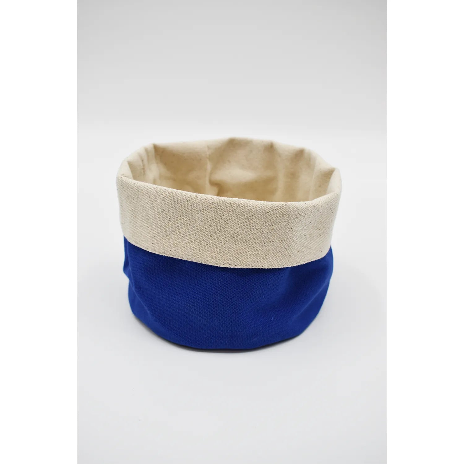 panier rangement tissu bleu beige multifonctions réversible lavable cosmétiques accessoires