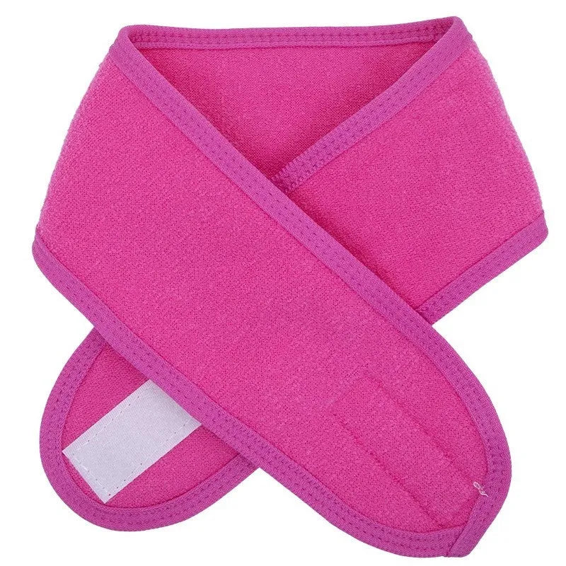 Bandeau cheveux rose maquillage démaquillage protection polyester scratch ajustable