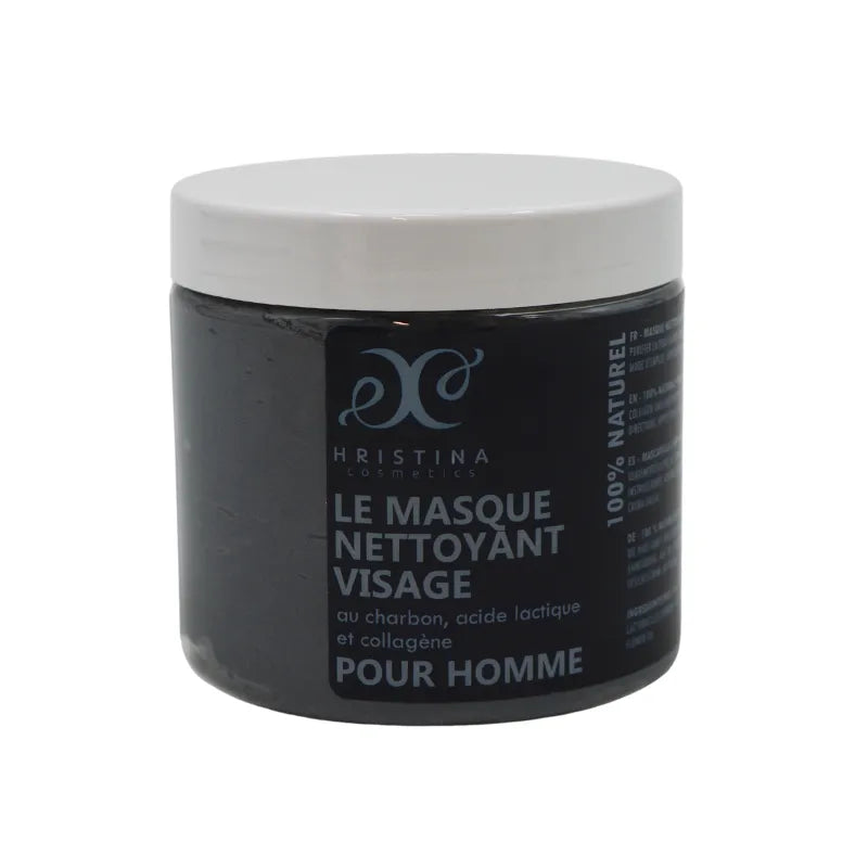 Masque nettoyant purifiant charbon actif homme peau douce hydratée 200ml