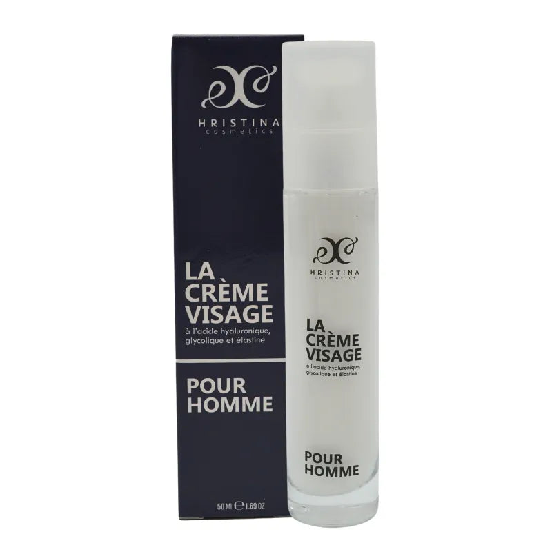 Crème visage homme hydratante naturelle acide hyaluronique effet liftant boisée