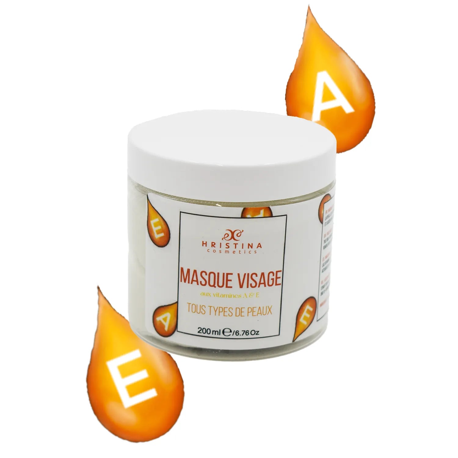 Masque visage naturel vitamines A E kaolin hydratant régénérant tous types peau