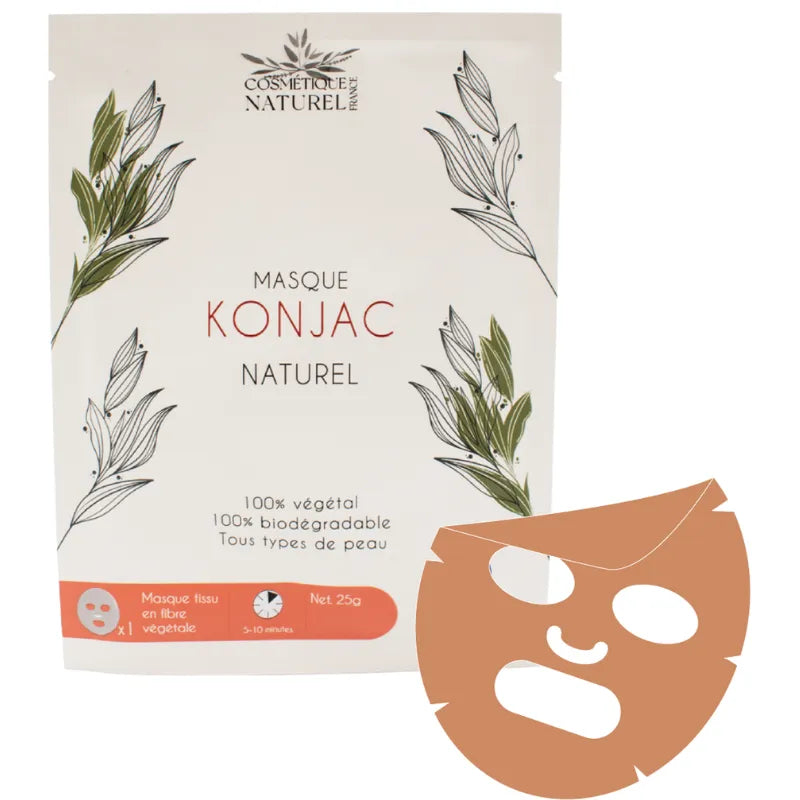 masque konjac biodégradable argile rouge peaux sèches sensibles hydratation naturelle