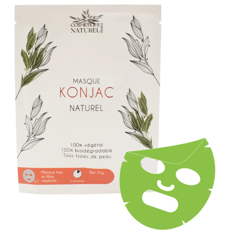masque konjac aloe vera hydratant apaisant 100% végétal biodégradable peau lumineuse