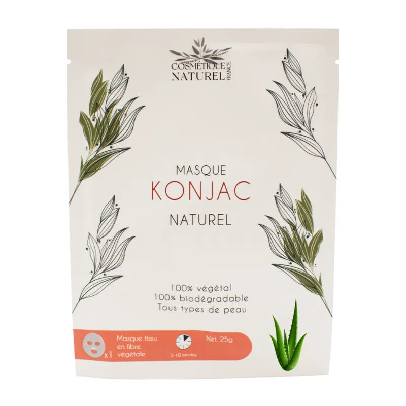 masque konjac aloe vera hydratant apaisant 100% végétal biodégradable peau lumineuse