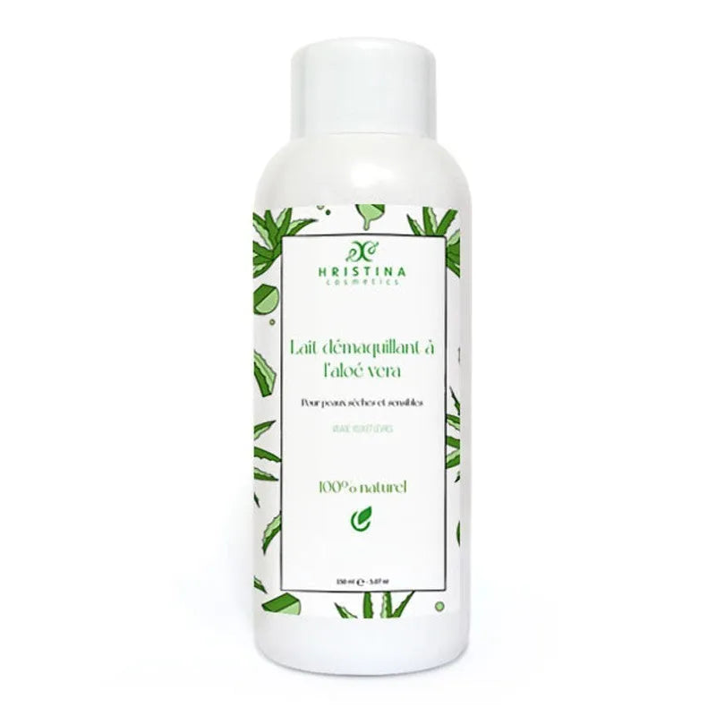 Lait démaquillant naturel peaux sensibles sèches aloé vera jojoba avocat