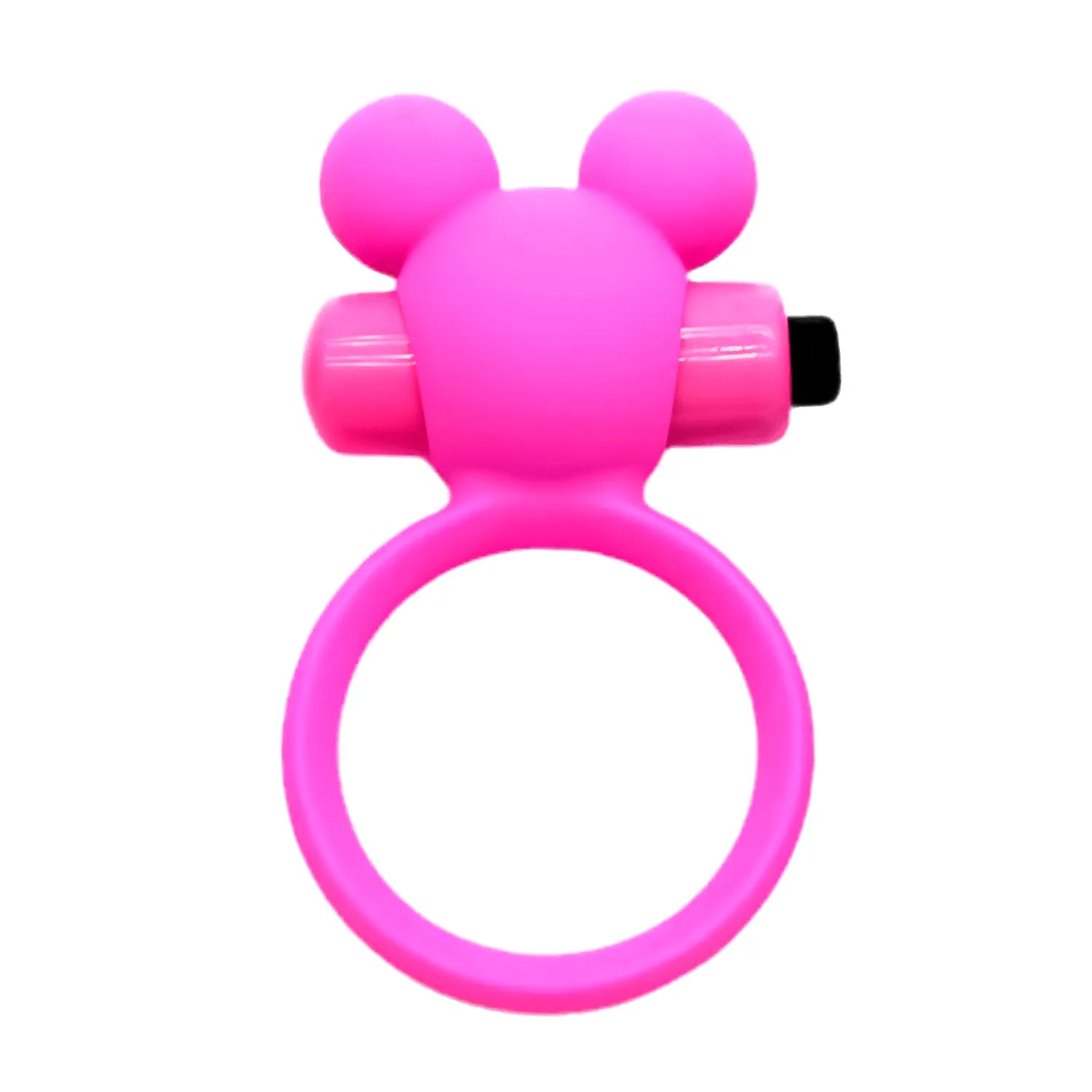 Anneau Vibrant Kawaii Ourson Rose Stimulation Clitoridienne Silicone Hypoallergénique