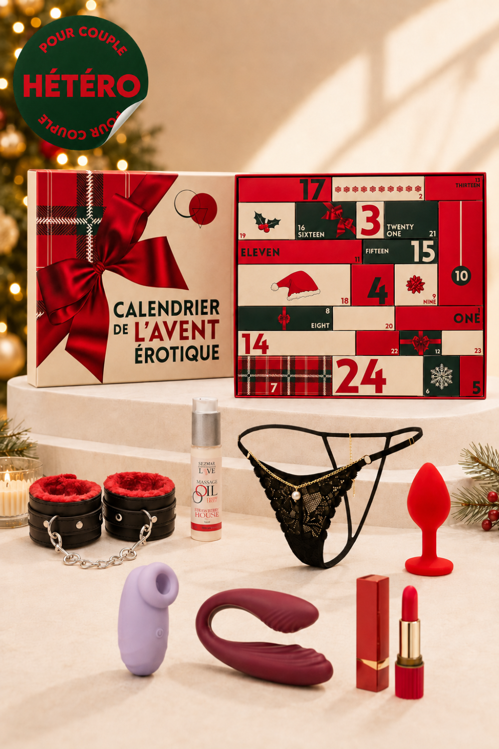 Calendrier de l’Avent érotique 24 surprises pour couple hétéro - 2026