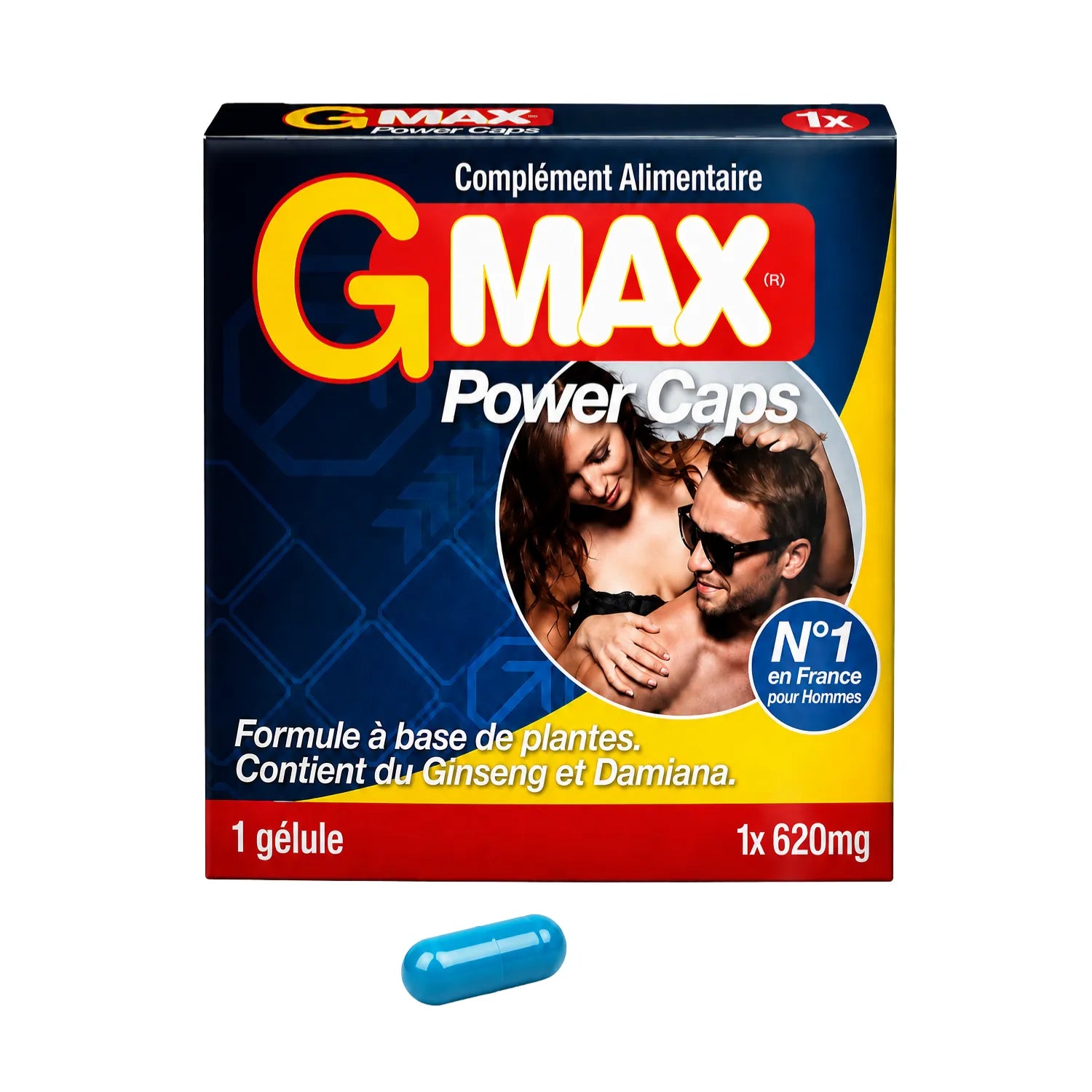 Complément alimentaire vitalité masculine Ginseng Ginkgo Biloba capsules rapides 450 mg
