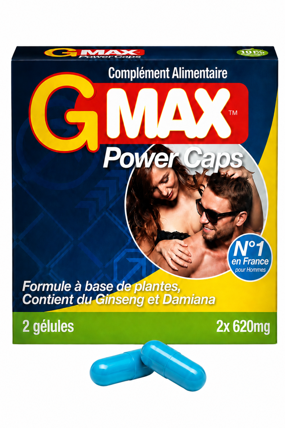 G-MAX Power Caps Boite de 2 gélules – Vitalité &amp; Bien-Être Masculin Complément alimentaire