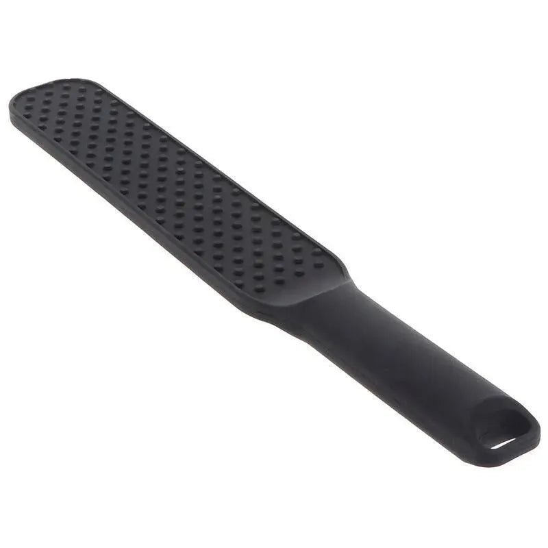 Paddle BDSM en silicone noir avec pointes, 35cm, pour sensations intenses, durable et hygiénique, débutant à confirmé.