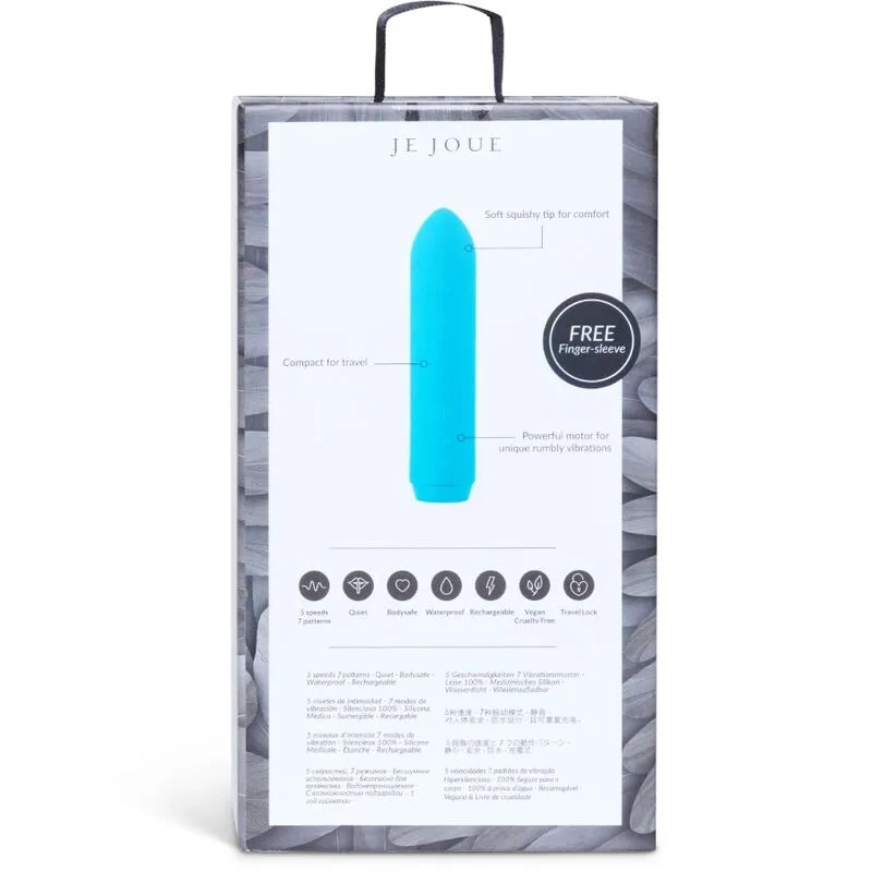 Accessoire mains libres bleu ergonomique pour vibromasseur, étanche, rechargeable, avec interface tactile et sept modes.