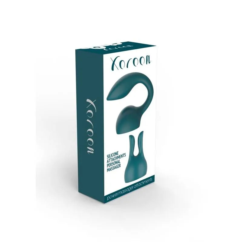Accessoire silicone XOCOON bleu, forme ergonomique, pour vibromasseur couples, stimulation ciblée, boîte illustrée.