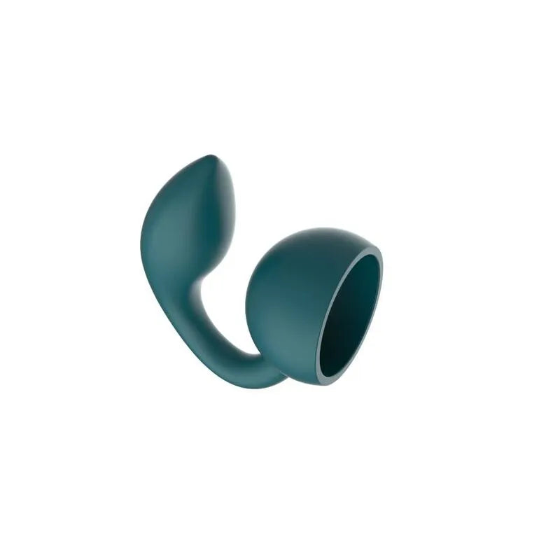 Accessoire silicone vert foncé pour vibromasseur XOCOON, forme ergonomique arrondie, stimulation ciblée intime.