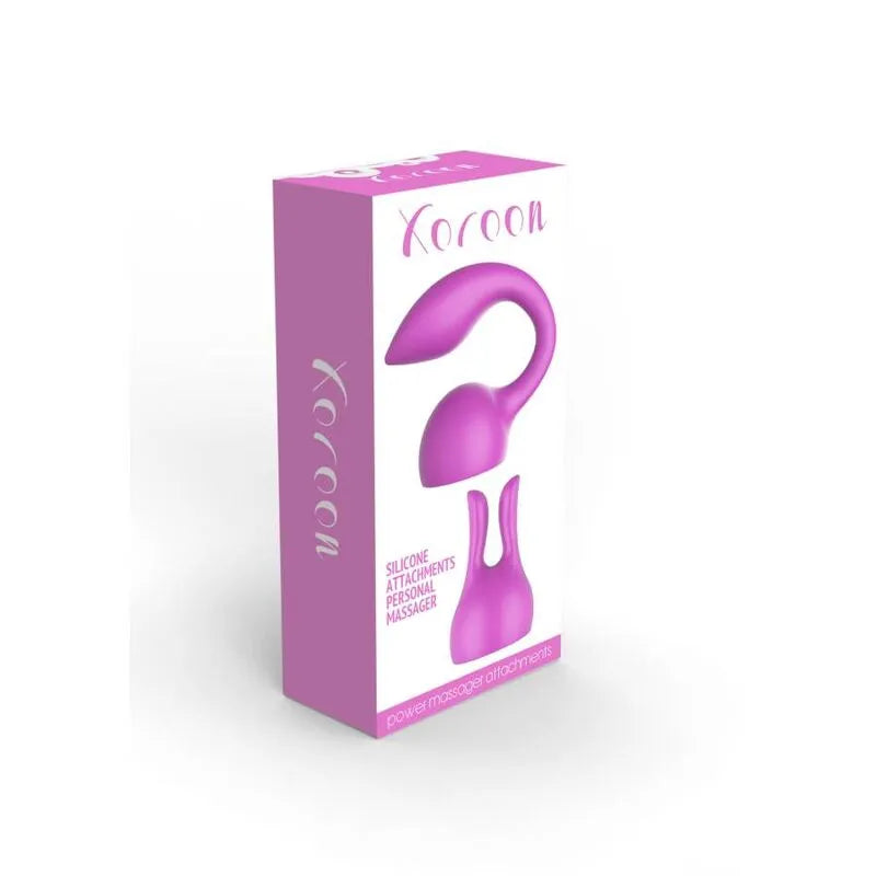 Boîte rose accessoire vibromasseur silicone doux XOCOON, forme arrondie, interchangeable, stimulation couple.