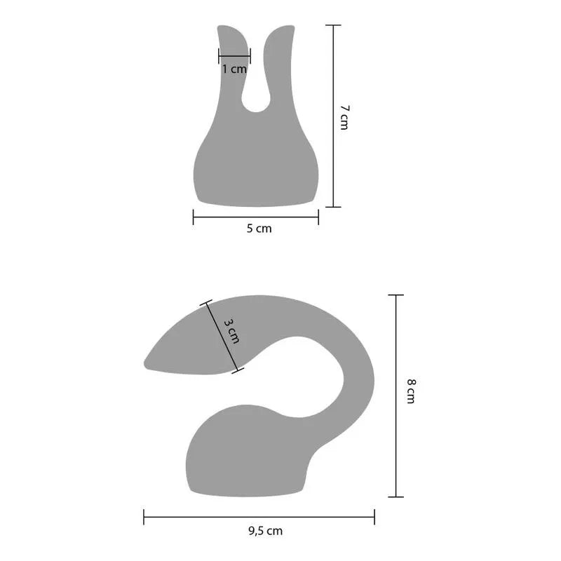 Accessoire silicone interchangeable XOCOON gris, forme ergonomique, dimensions 9,5x8 cm, stimulation ciblée intime.