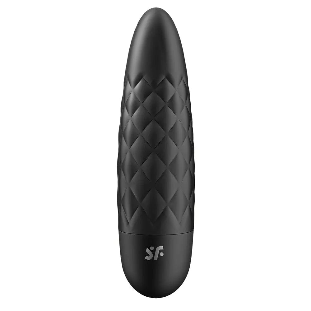 Vibromasseur noir USB Ultra Power Bullet 5, silicone biocompatible, waterproof, puissant et silencieux.