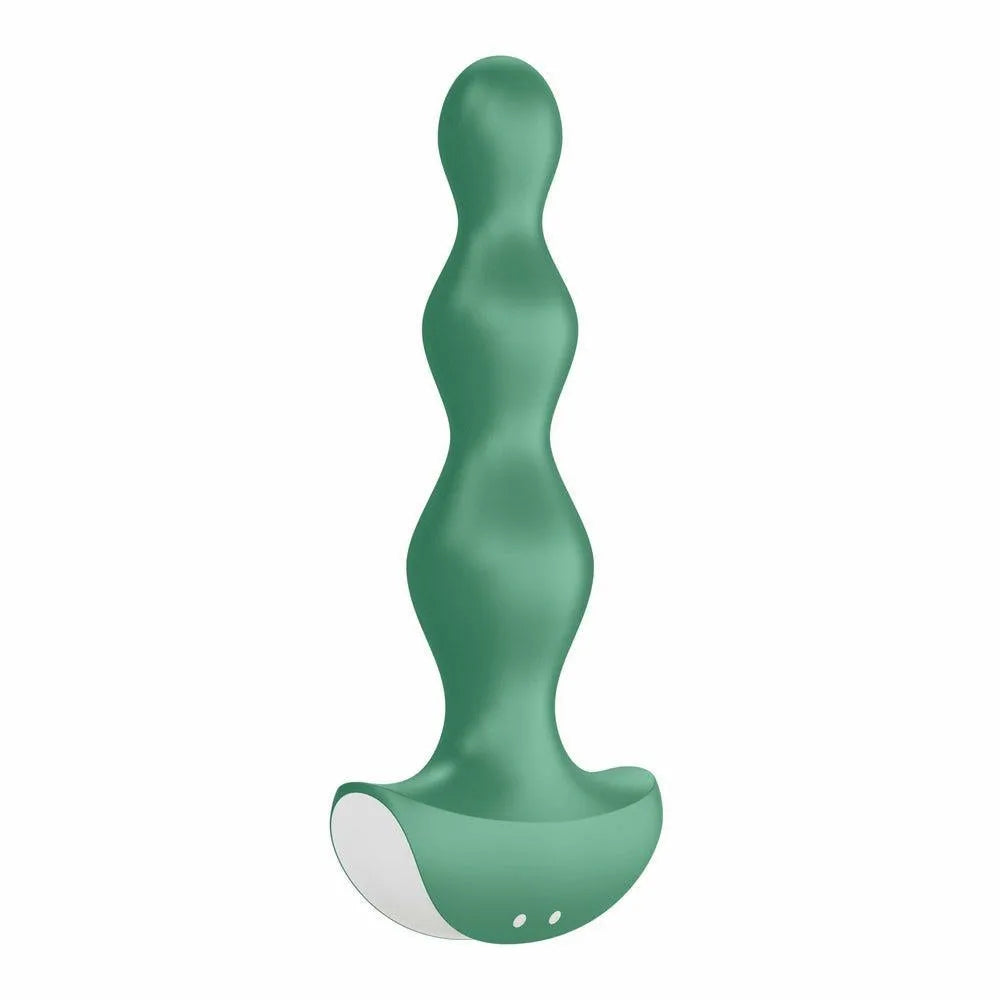Plug anal vibrant vert Satisfyer Lolli 2, silicone sphérique, base large, 12 programmes, 2 moteurs puissants.