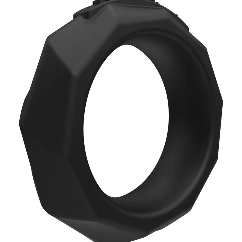 Anneau pénien silicone noir ultra doux, flexible, ergonomique, ajustable, pour stimulation et confort masculin.