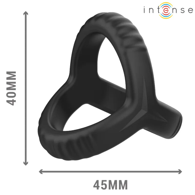anneau double silicone noir ultradoux sans phtalates flexible ajustable confortable sécurisé amélioration fermeté prolongation érection intensité contrôle intime compact ergonomique