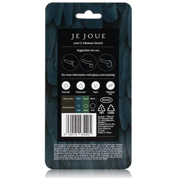 Anneau silicone bleu, performant pour érections puissantes, retardation éjaculation, confort optimal, antidérapant.
