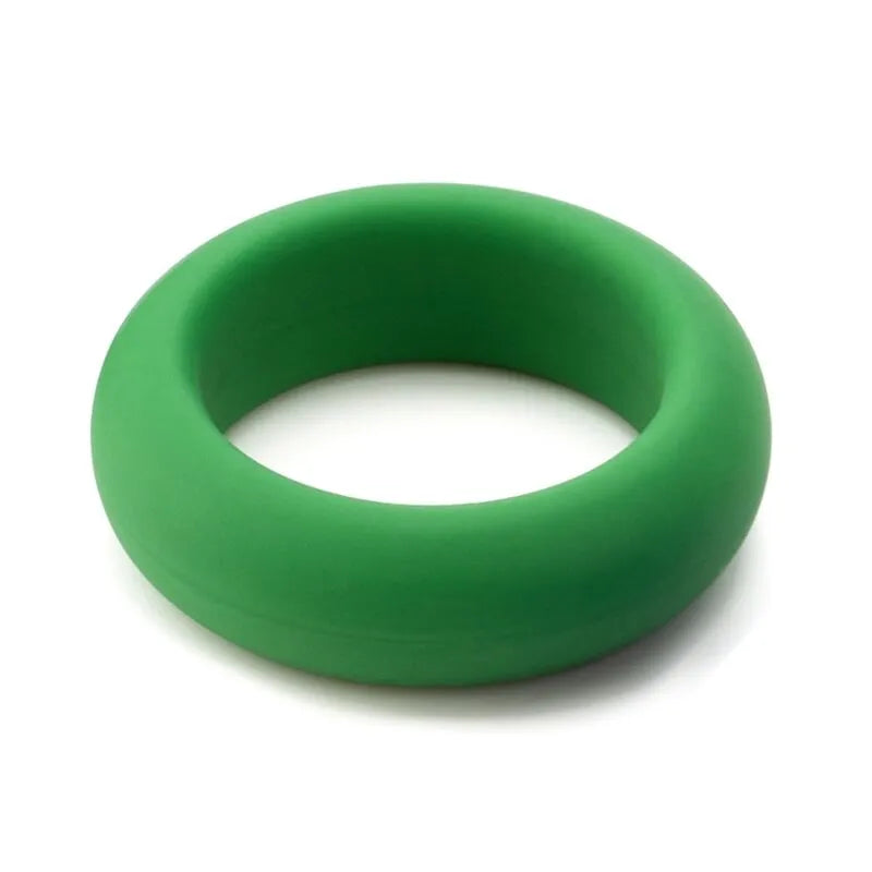 Anneau silicone vert ergonomique, antidérapant, pour érections puissantes et prolongées, confort optimal.