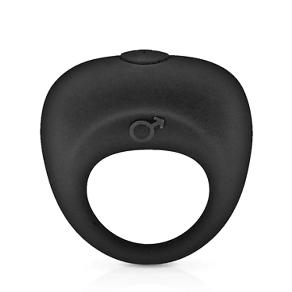 anneau pénien homme silicone noir extensible doux futuriste vibrant ergonomique étanche installation facile piles incluses sans phtalates