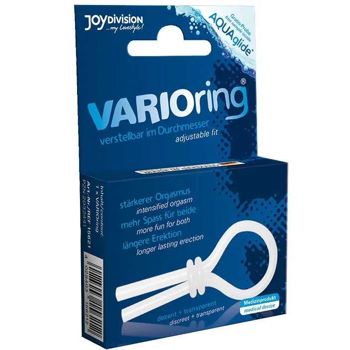Anneau pénien ajustable en silicone hypoallergénique, antidérapant, pour érection renforcée et retardement de l'éjaculation.