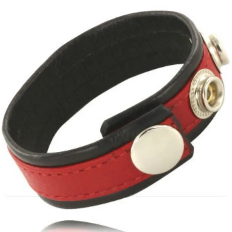 Anneau pénien cuir ajustable noir jaune sangle trois boutons pression haute qualité confort optimal durabilité élégance modernité plaisir prolongé