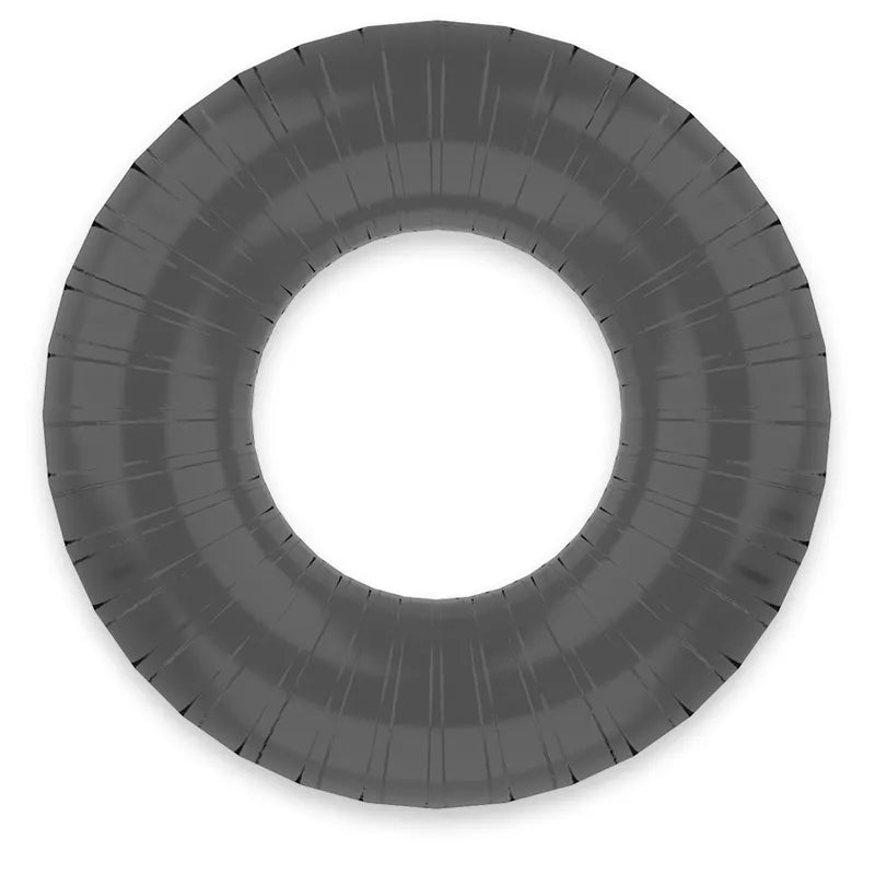 Anneau pénien gris hypoallergénique en TPE, texture douce et soyeuse, compression uniforme, ajustable pour performance.