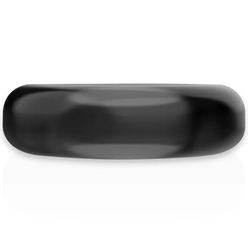 Anneau pénien noir hypoallergénique en TPE souple, ergonomique, compressif, pour prolonger l'érection, discret et hygiénique.
