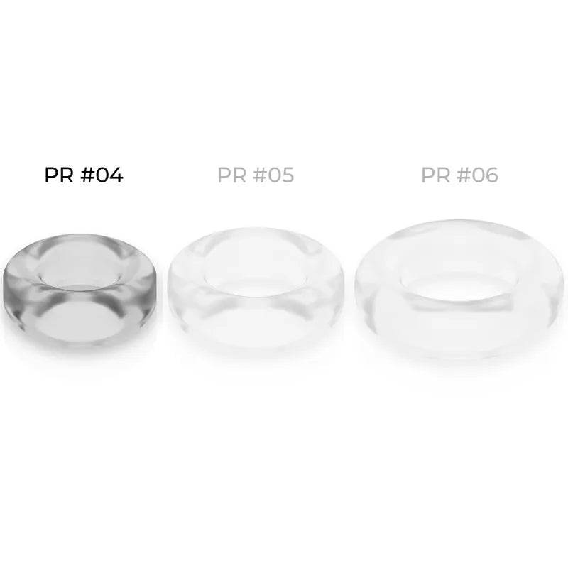 Anneaux péniens transparents en TPE hypoallergénique, ergonomiques, pour prolongation érection et confort optimal.