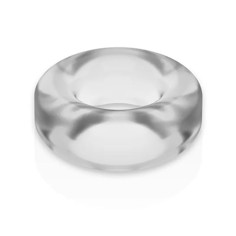 Anneau pénien transparent en TPE hypoallergénique, ergonomique, doux et ajustable pour confort et performance sexuelle.