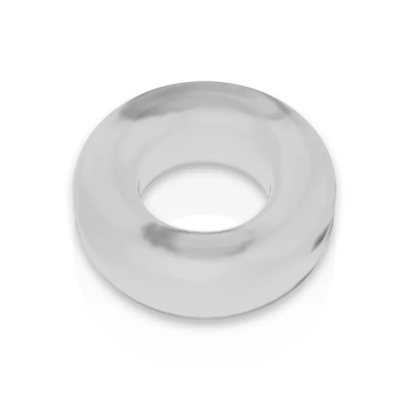Anneau pénien hypoallergénique TPE transparent, forme circulaire, ergonomique, pour confort et performance sexuelle.