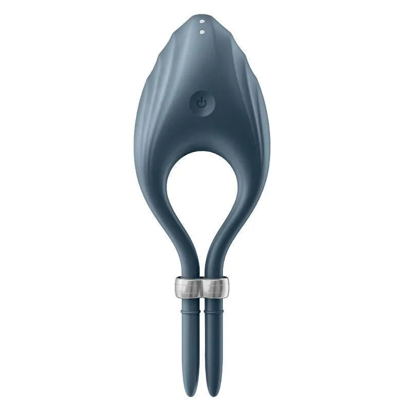 Anneau pénien silicone bleu ajustable avec moteur vibrant, design ergonomique, étanche, pour couples, rechargeable magnéti...