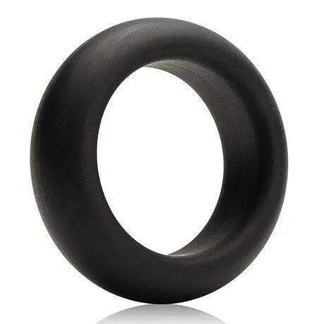 Anneau pénien silicone extensible luxe noir doux antidérapant extensibilité maximale maintien érection prolongation orgasme scrotum testicules confortable hypoallergénique souple durable