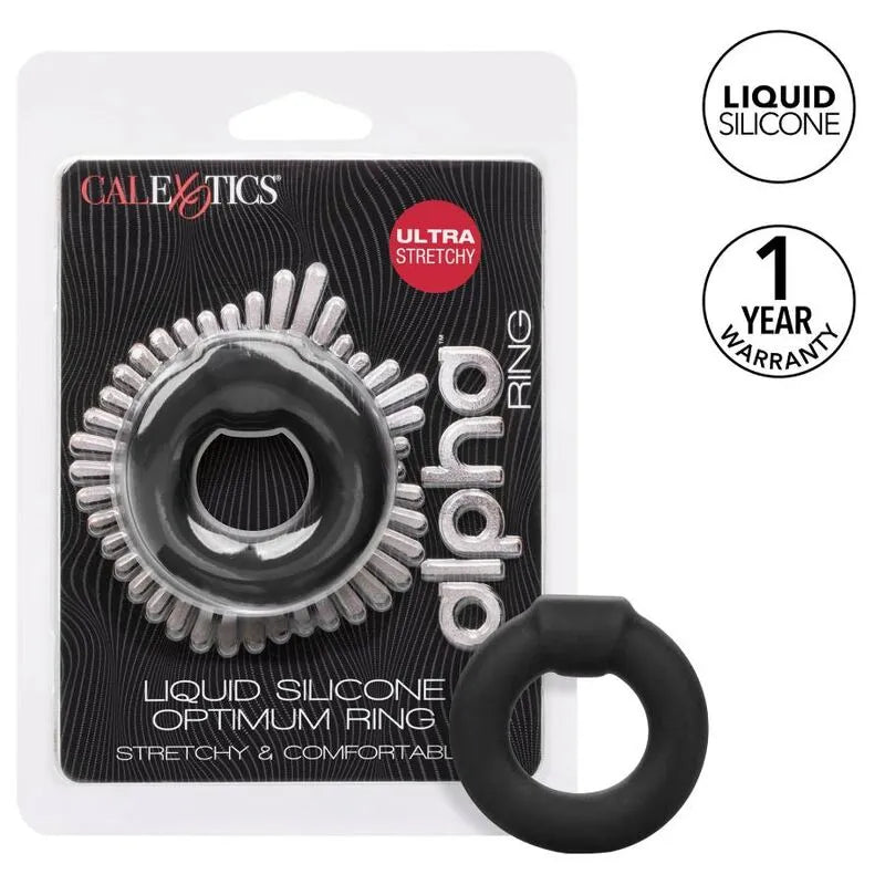 Anneau pénien noir en silicone liquide extensible, design lisse et robuste, emballage moderne, améliore performance et con...