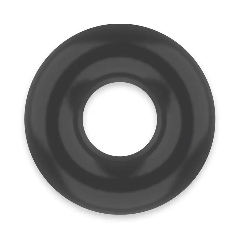 Anneau pénien noir en silicone médical, doux et soyeux, pour érection ferme et durable, compatible lubrifiants aqueux.