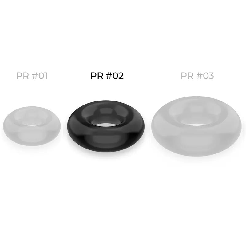 Anneau pénien silicone noir, doux et soyeux, compression uniforme, maintien érection ferme, compatible lubrifiants aqueux.