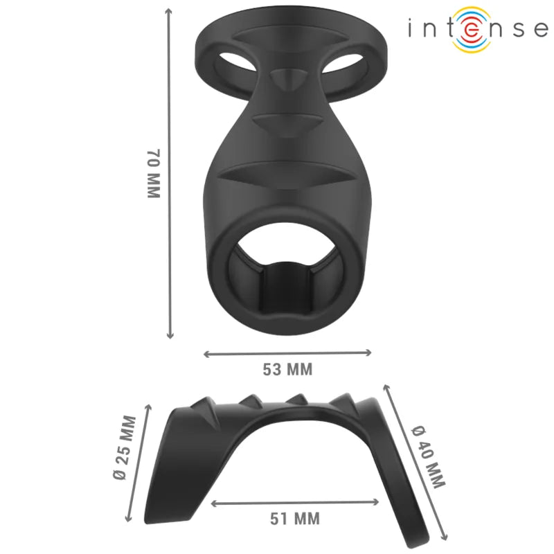 Anneau pénien silicone noir double ergonomique, ajustable, doux, pour prolonger l'érection et intensifier le plaisir.