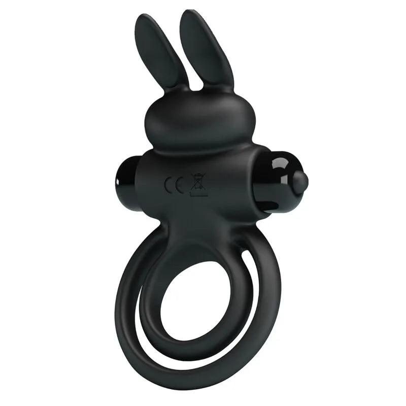 Anneau pénien vibrant noir en silicone soyeux, ergonomique, avec stimulateur clitoridien, dix modes, hypoallergénique.