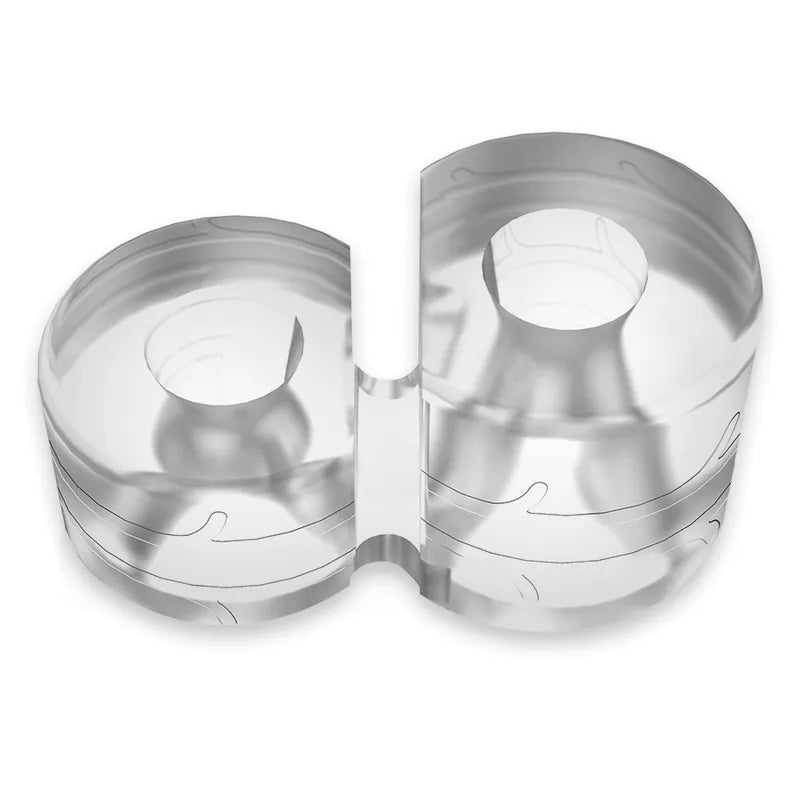 Anneau pénien testiculaire transparent hypoallergénique en TPE, forme double, compression uniforme, facile à nettoyer.