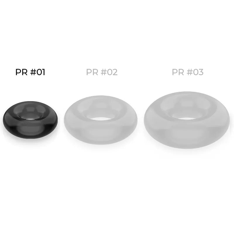 Anneau pénien TPE hypoallergénique noir, forme circulaire, flexible, pour confort et maintien érection, facile à nettoyer.