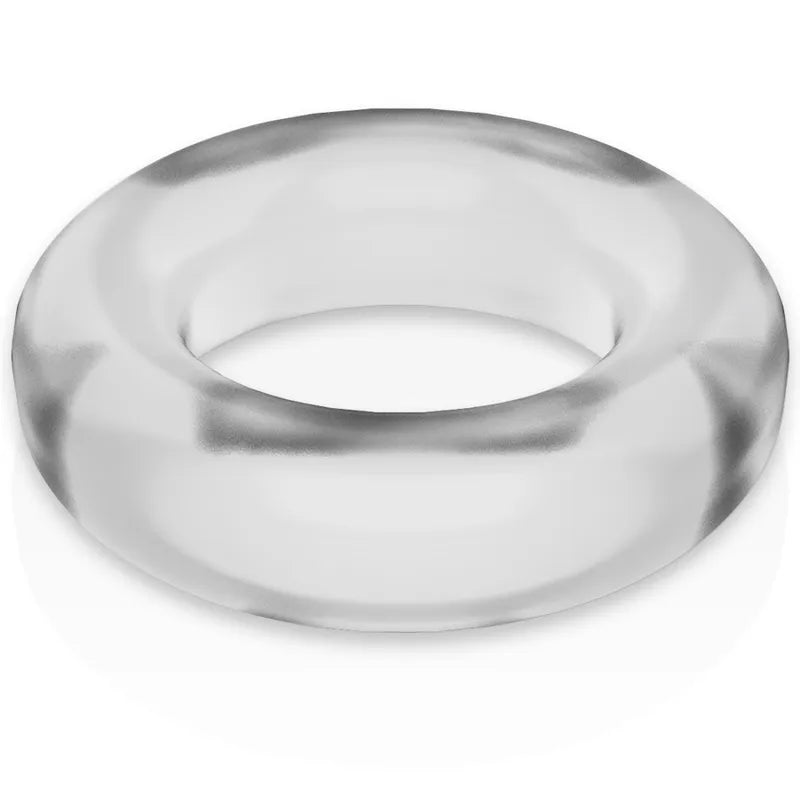 Anneau pénien transparent TPE hypoallergénique, ergonomique, durable, pour confort et tolérance peau sensible.