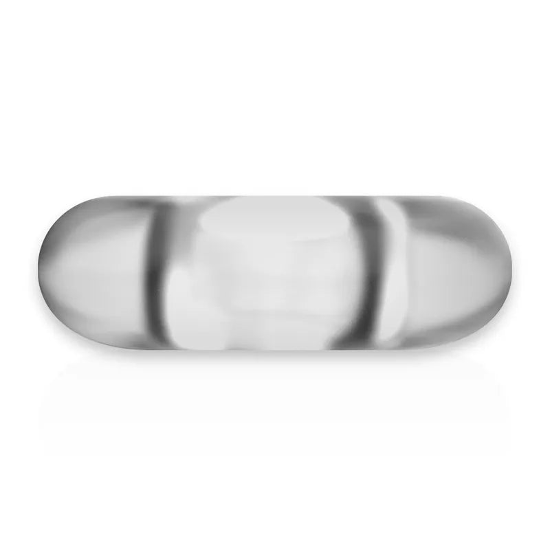 Anneau pénien transparent en TPE hypoallergénique, forme ergonomique, surface lisse, discret et antidérapant.