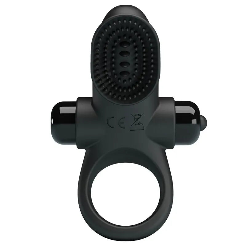 anneau pénien vibrant silicone noir dix modes vibrations puissantes stimulation clitoridienne maintien érection prolongée texture soyeuse