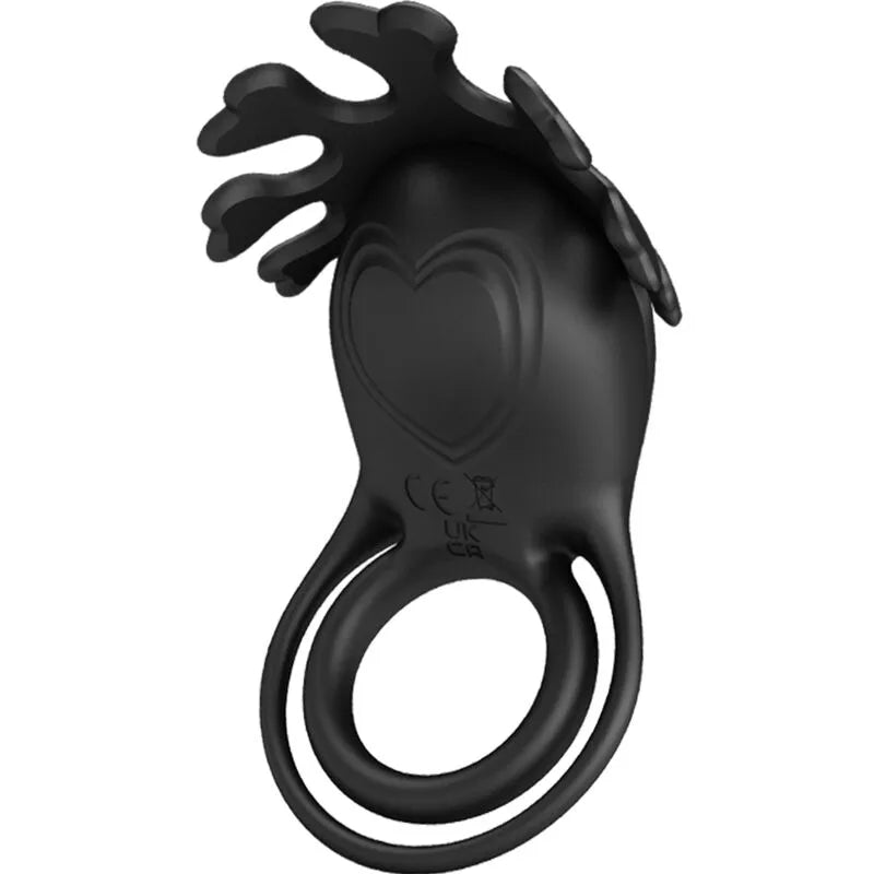 anneau pénien vibrant silicone noir rechargeable double extensible doux ergonomique étanche portable léger sept modes vibrations stimulation partenaires
