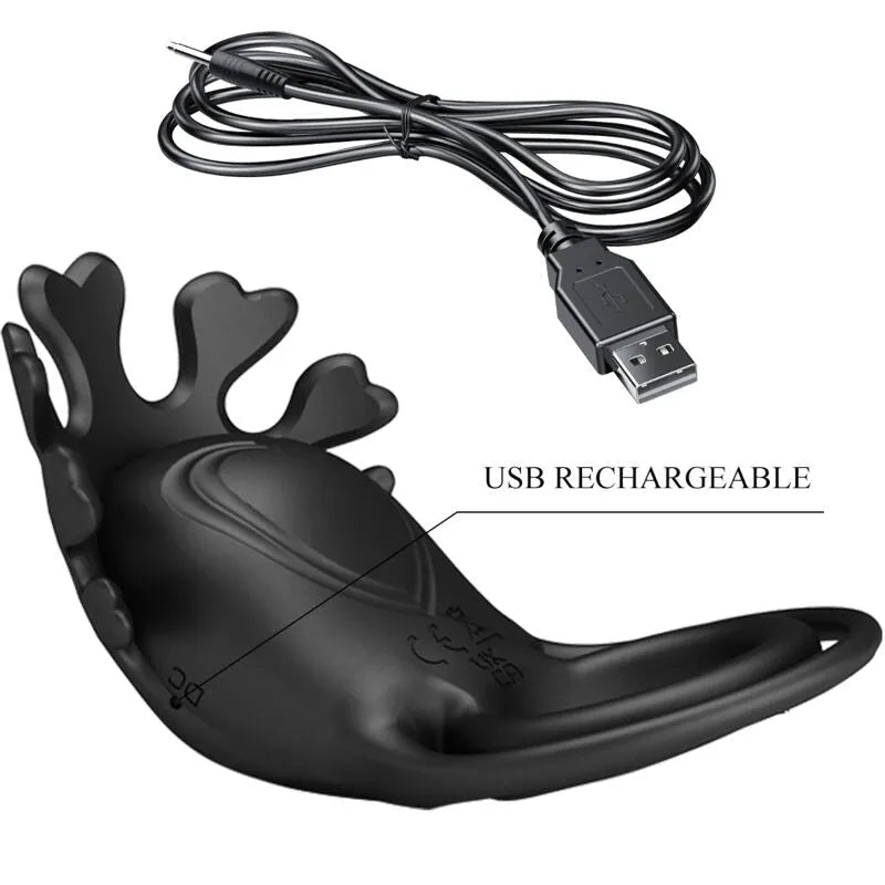 Anneau pénien vibrant noir en silicone, rechargeable, double anneau, ergonomique, avec câble USB, sept modes de vibration.