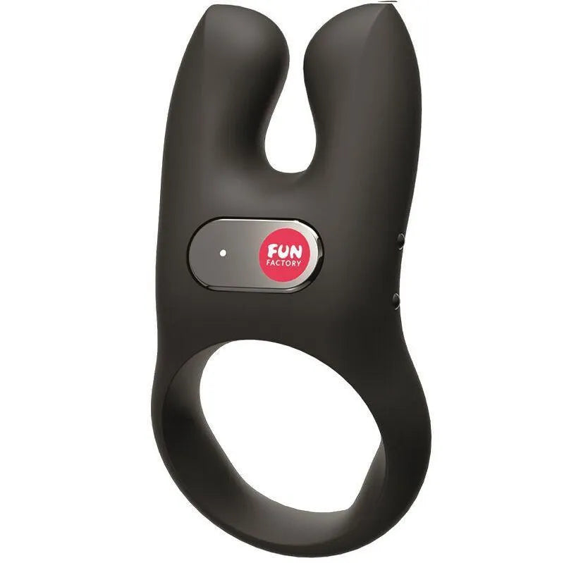 Anneau pénien vibrant noir ergonomique en silicone avec double moteur, design flexible pour stimulation clitoridienne et p...