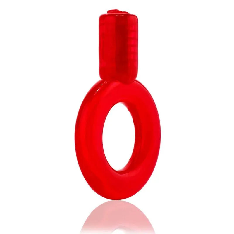 Anneau pénien vibrant rouge en silicone, extensible, avec micromoteur, pour érection prolongée et réduction éjaculation pr...