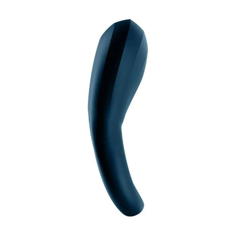 Anneau pénien vibrant bleu, silicone médical, design ergonomique, 12 programmes, étanche, rechargeable, pour couples.